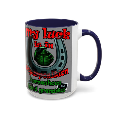 my luck - Accent Mug (grey)