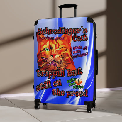 schrodinger's cat - Suitcase (blue-white wave)