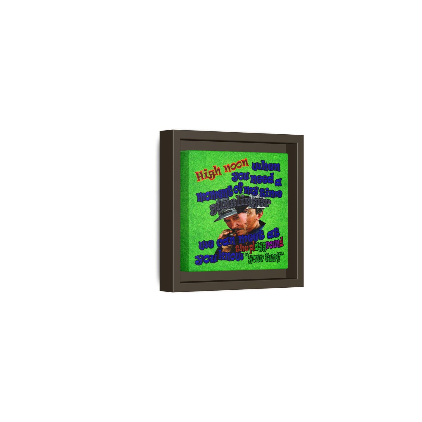high noon - framed canvas art (green turf)