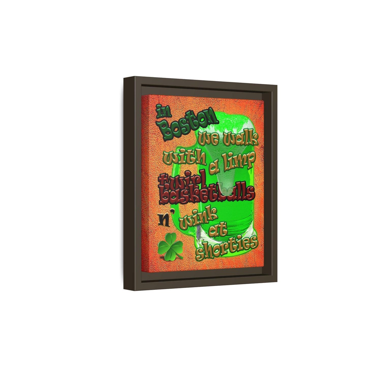 celtics logo - framed canvas art (burnt orange)