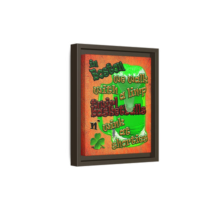 celtics logo - framed canvas art (burnt orange)