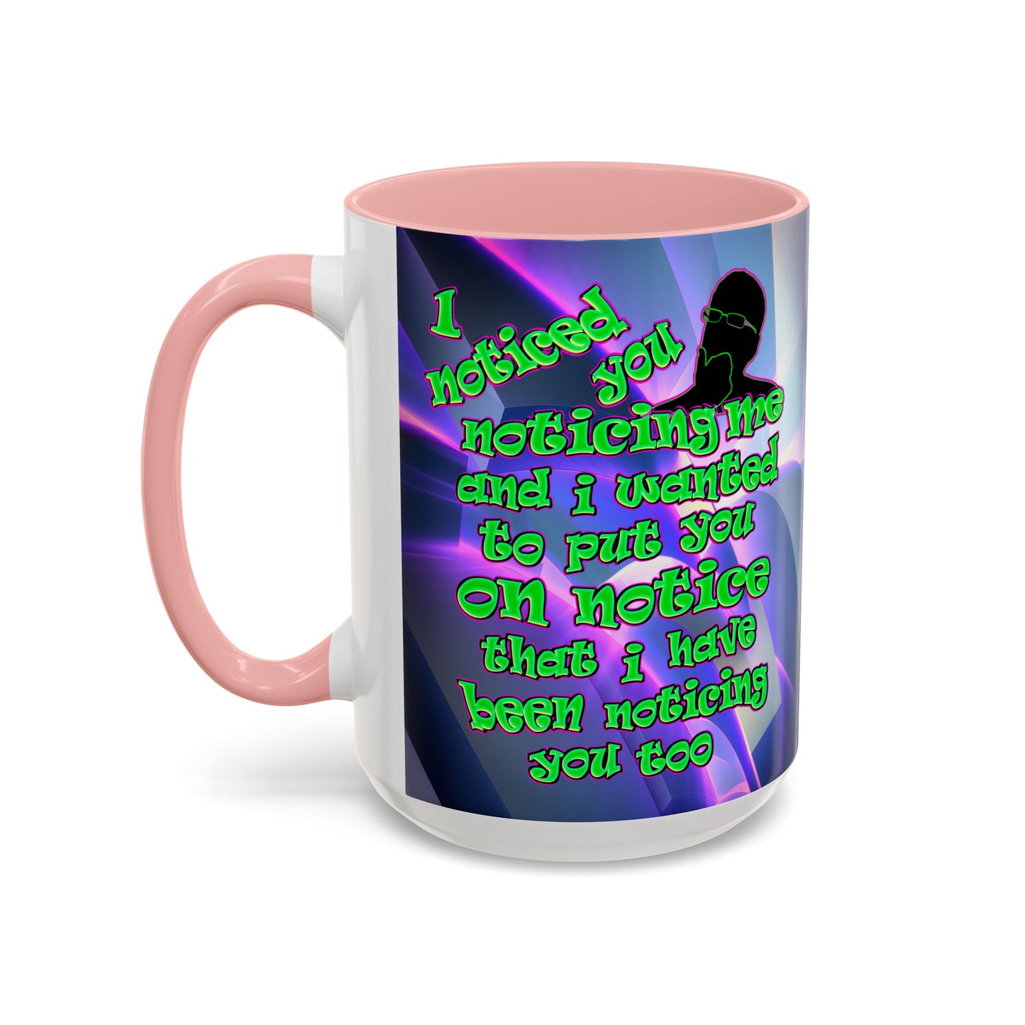 noticed you noticing - Accent Mug (grey-pink wave)