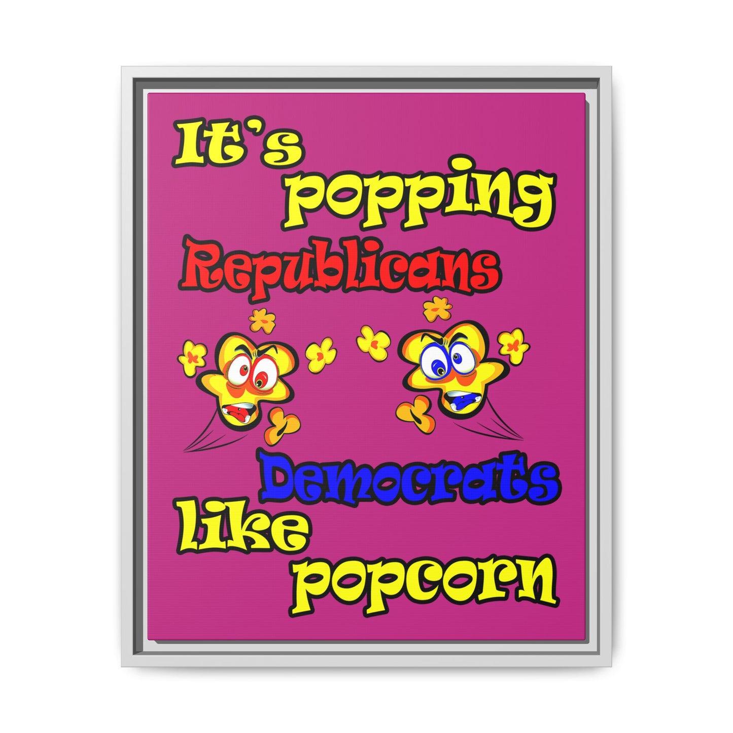 popping like popcorn - framed canvas art (pink)