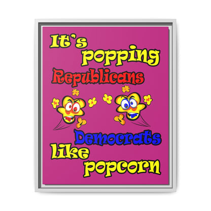 popping like popcorn - framed canvas art (pink)