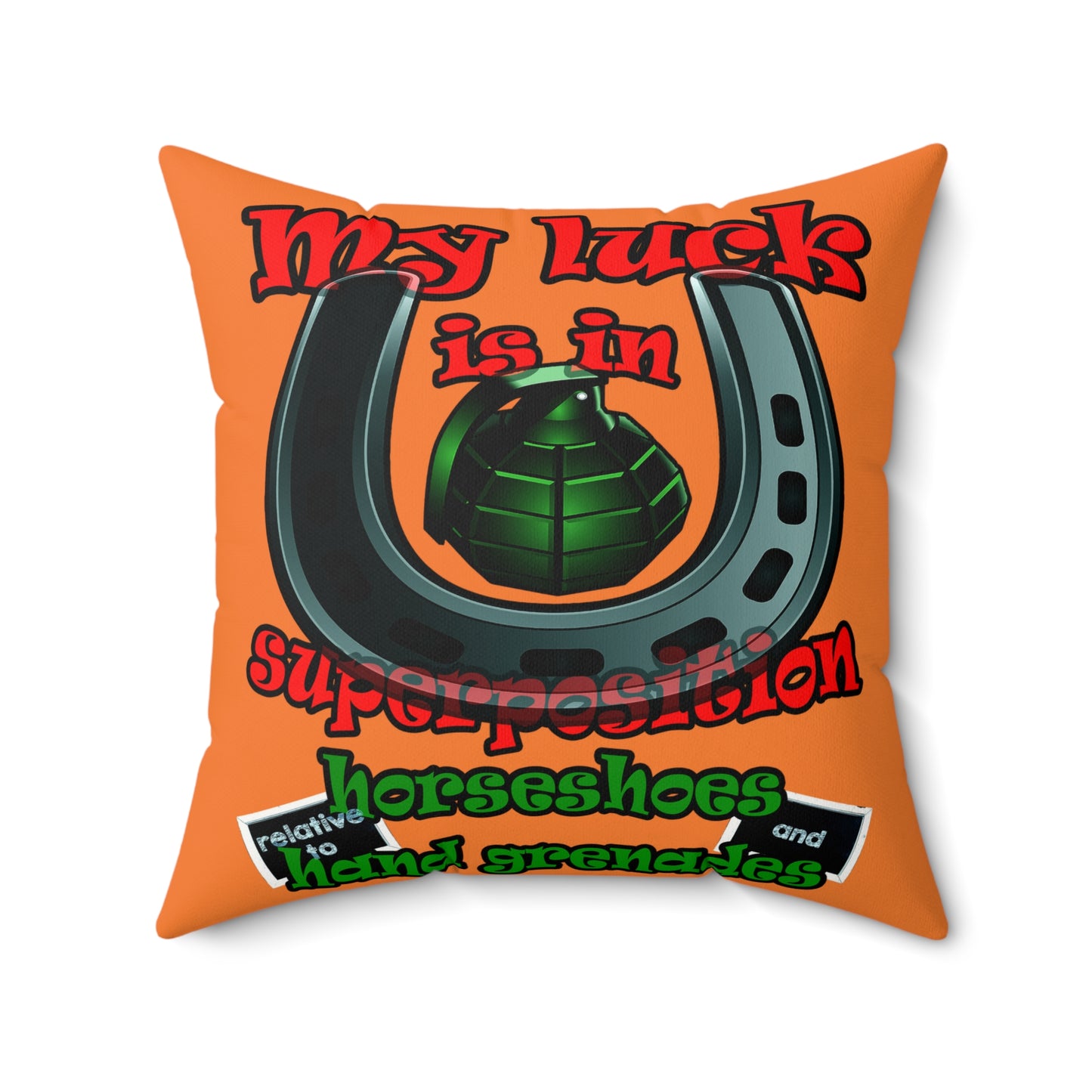 my luck - Faux Suede Square Pillow - (crusta)