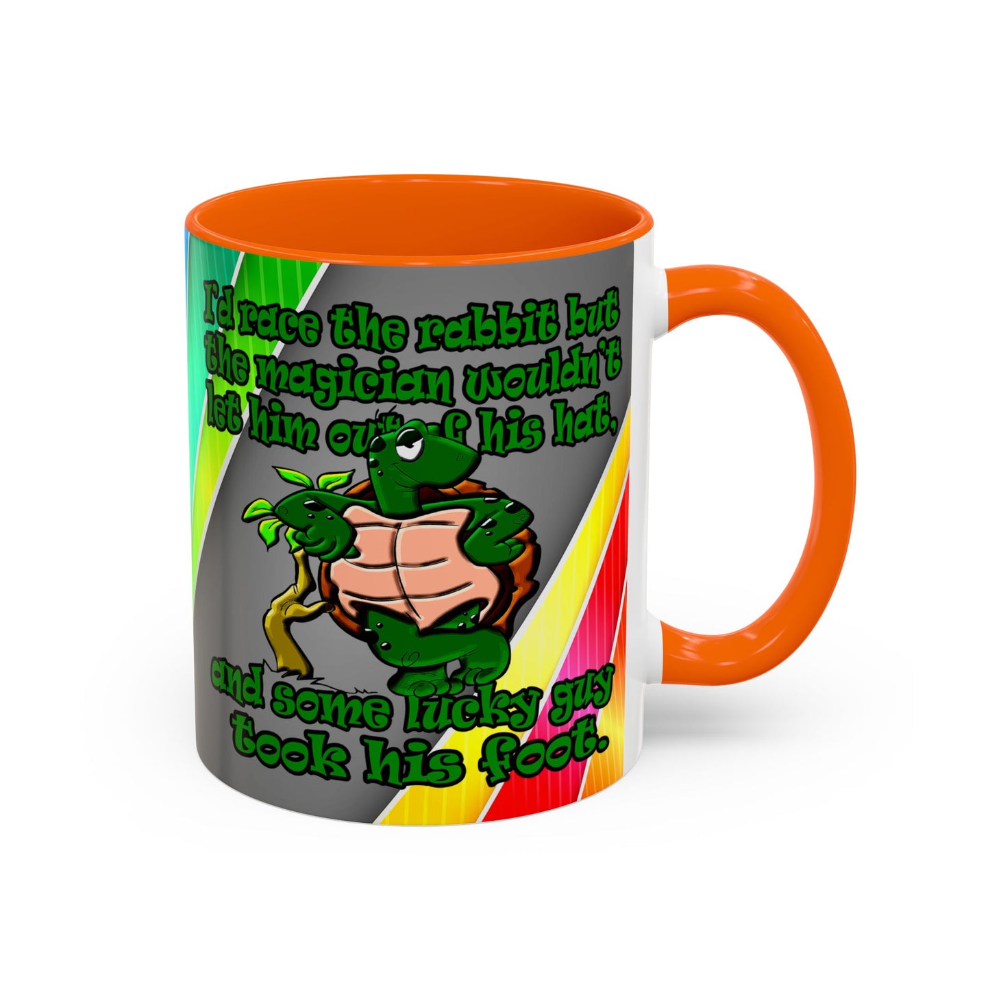 turtle race - Accent Mug (rainbow split)