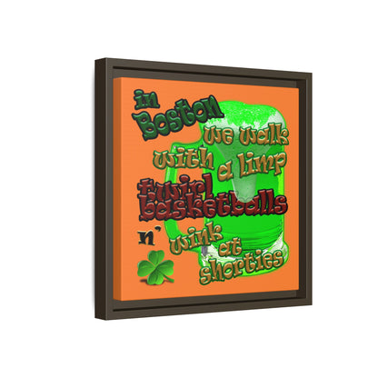 celtics logo - framed canvas art (crusta)
