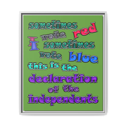 declaration of the independents - framed canvas art (green)