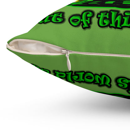 disc jockey - Spun Polyester Square Pillow - (green)
