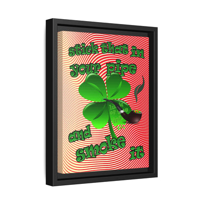 stick that in your pipe and smoke it - framed canvas art (yellow-orange wave)