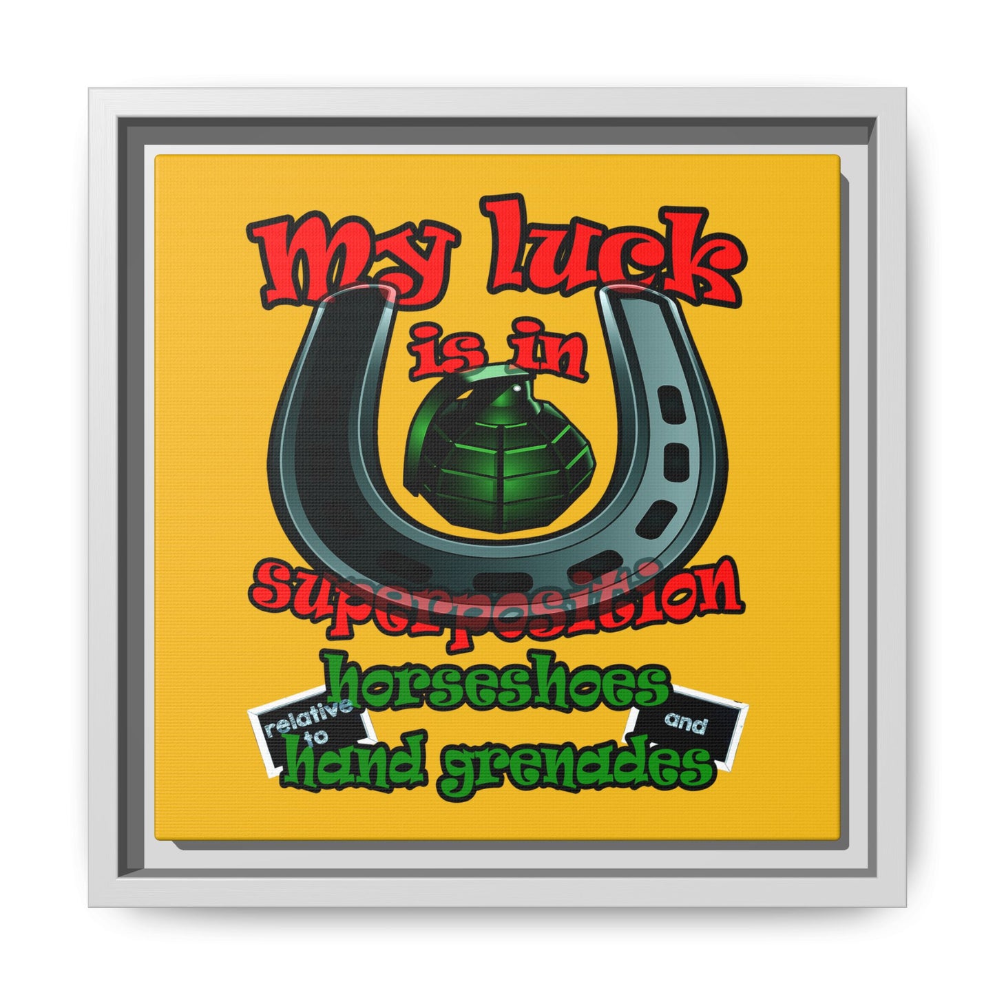 my luck - framed canvas art (yellow)