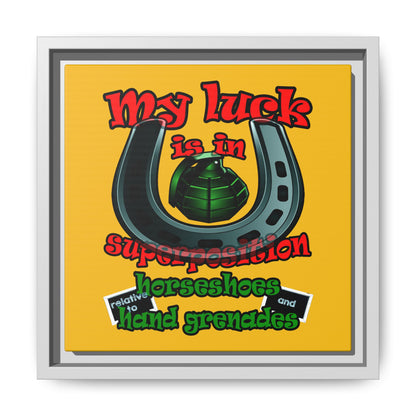 my luck - framed canvas art (yellow)