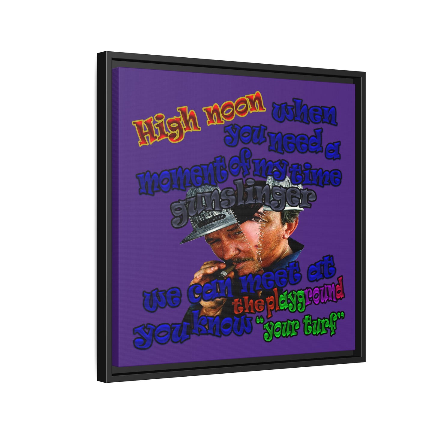 high noon - framed canvas art (purple)