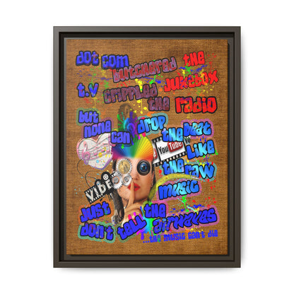 drop the beat - framed canvas art (brown papyrus)