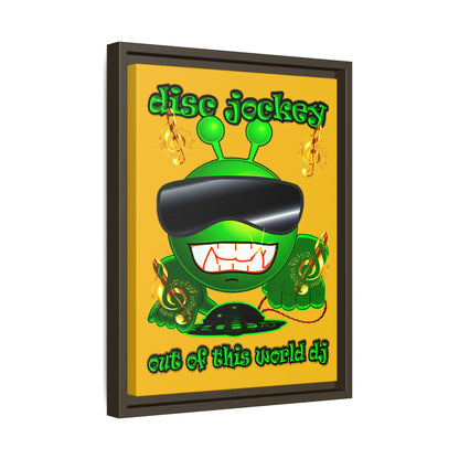 disc jockey - framed canvas art (yellow)