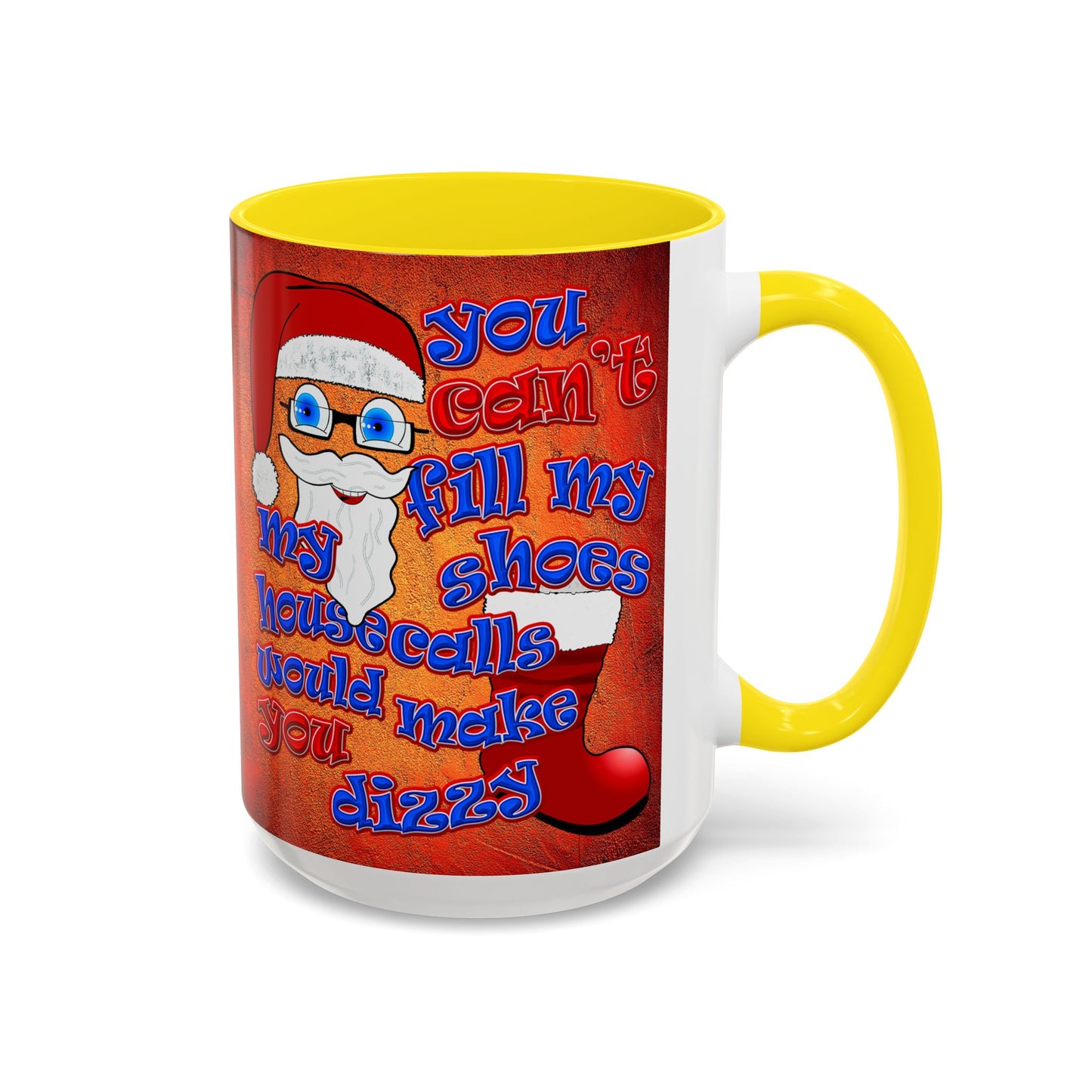 santa's shoes - Accent Mug (burnt orange)