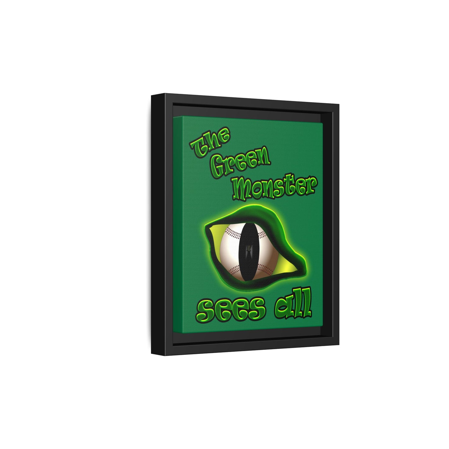 green monster - framed canvas art (dark green)