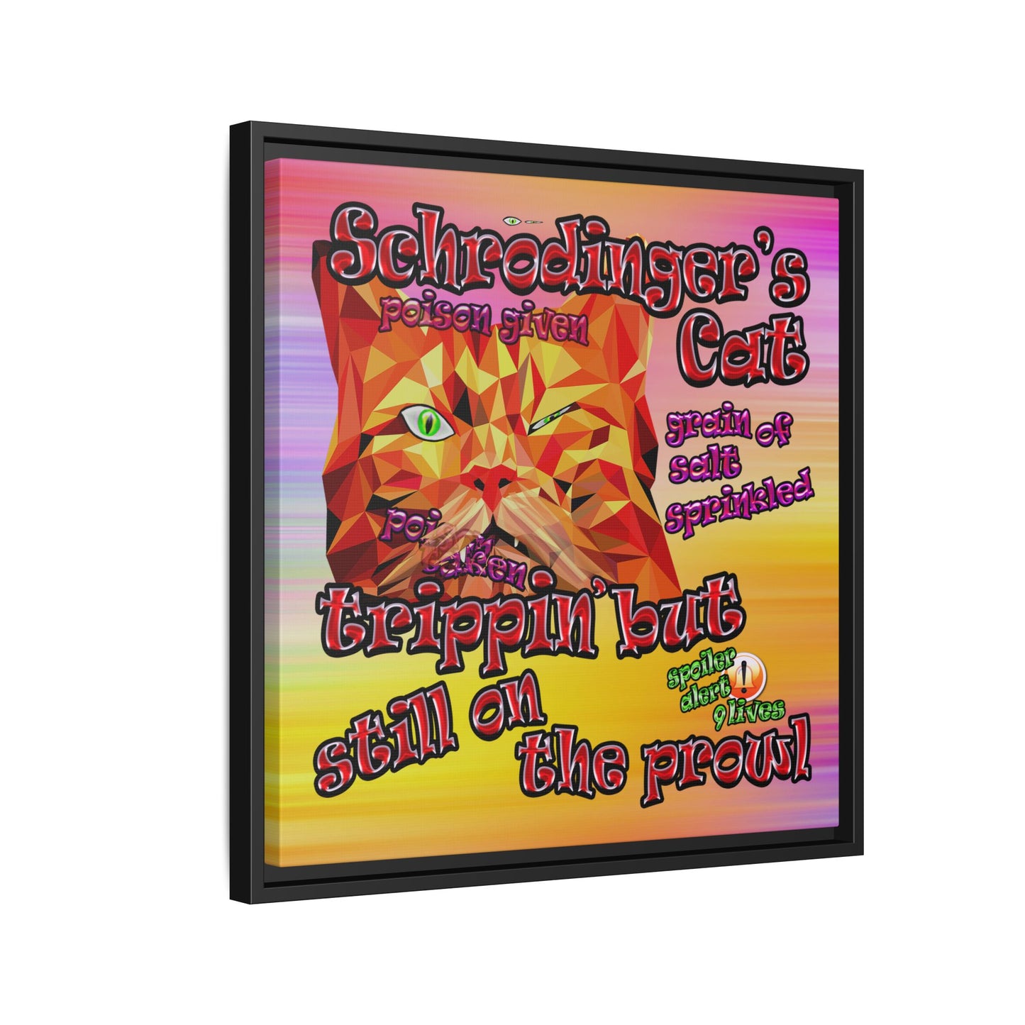 schrodinger's cat - framed canvas art (color blur)