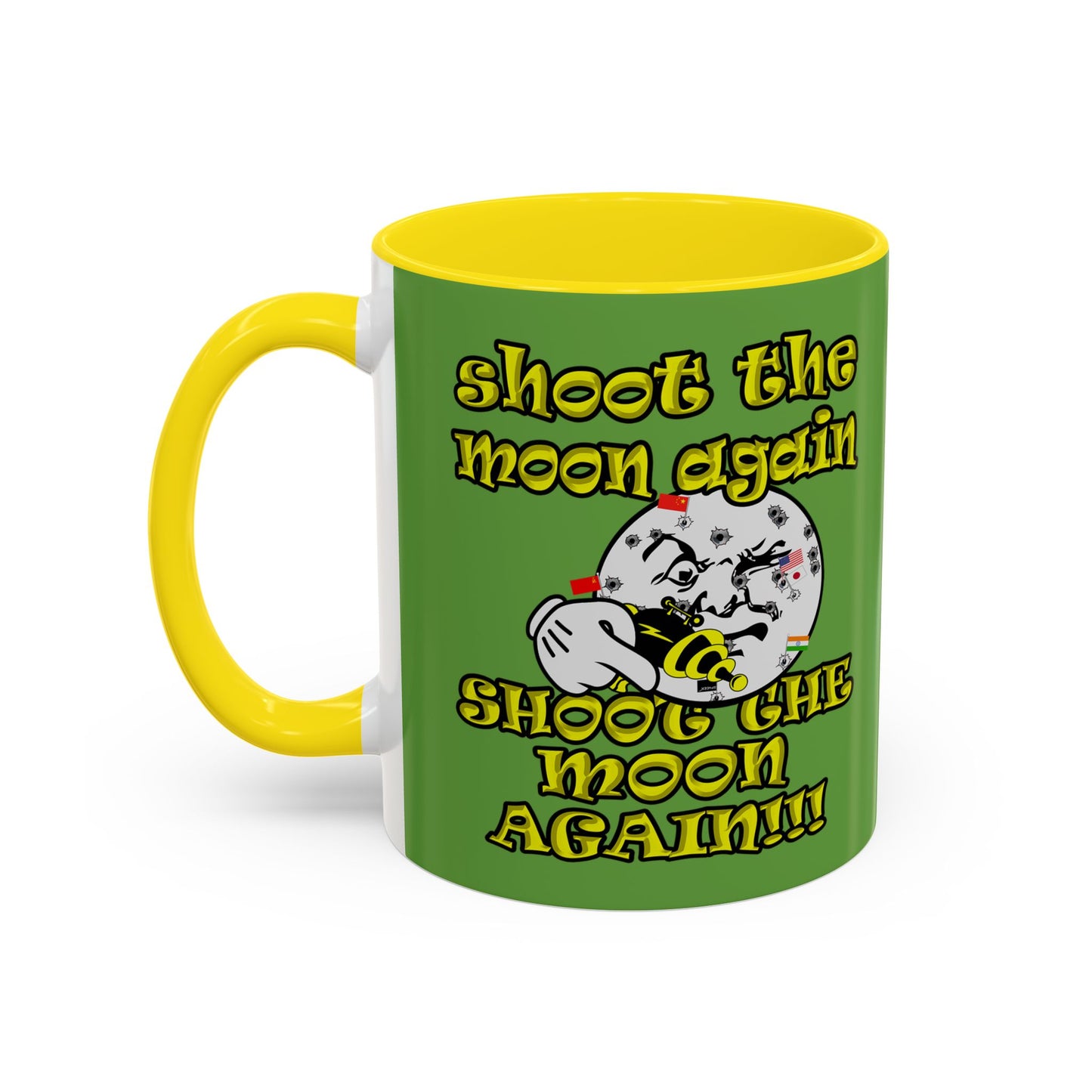 shoot the moon again - Accent Mug (green)
