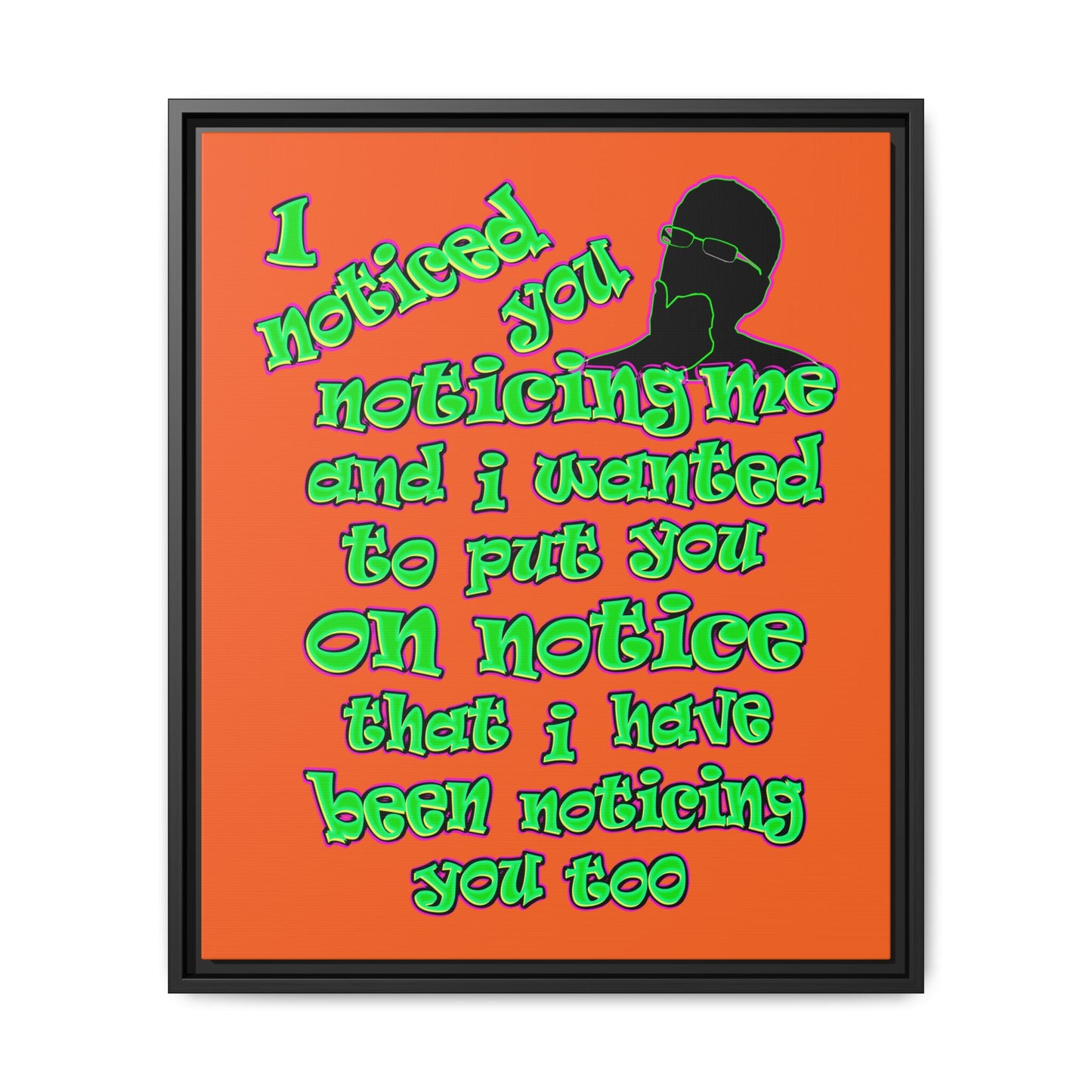 noticed you noticing - framed canvas art (orange)