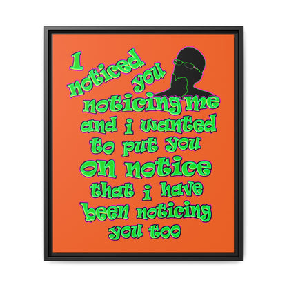 noticed you noticing - framed canvas art (orange)