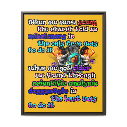 doggystyle - framed canvas art (yellow)