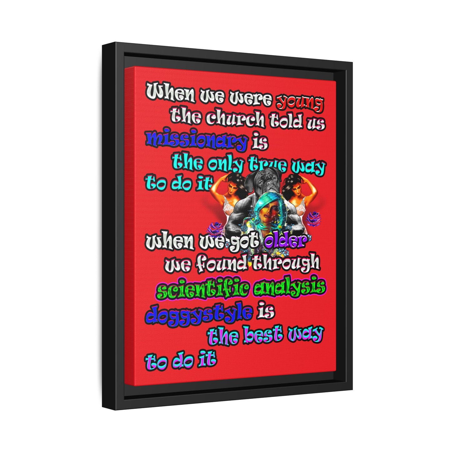 doggystyle - framed canvas art (red)