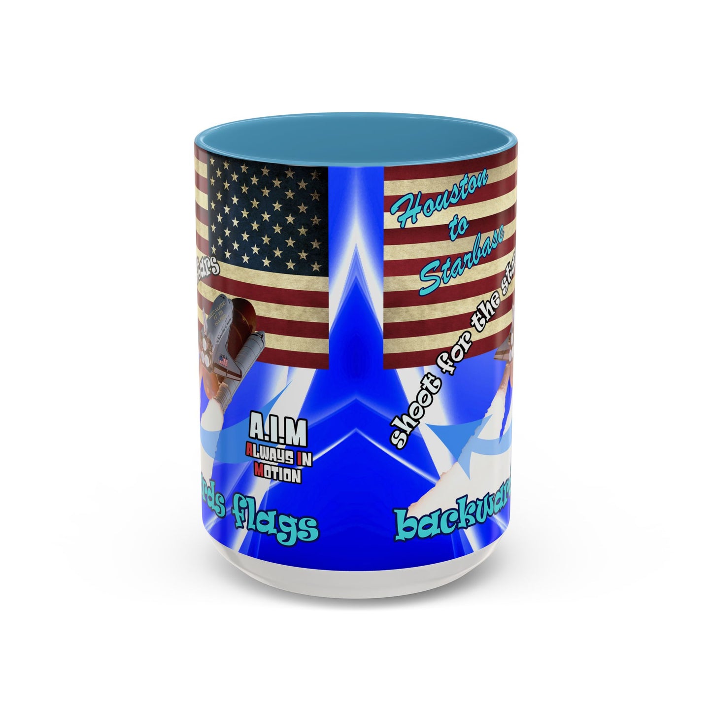 shoot for the stars - Accent Mug (blue-white wave)
