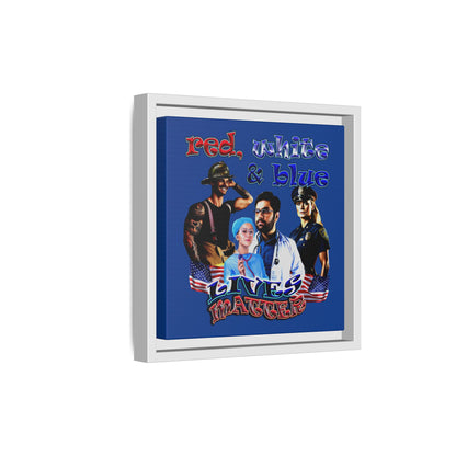 rw&b lives matter - framed canvas art (dark blue)