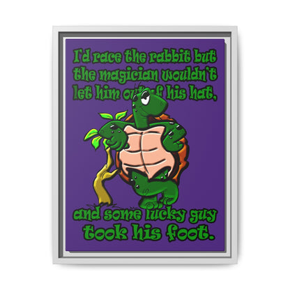 turtle race - framed canvas art (purple)