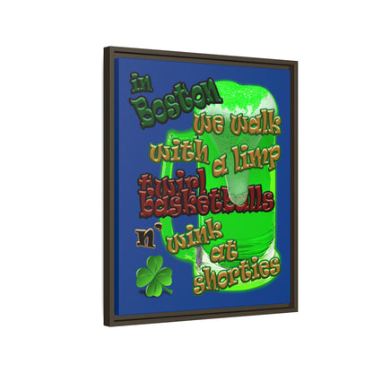 celtics logo - framed canvas art (dark blue)