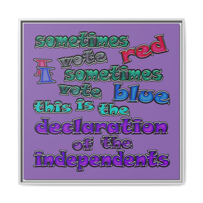 declaration of the independents - framed canvas art (light purple)