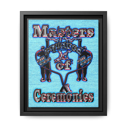 em cee squared - framed canvas art (faded blue)