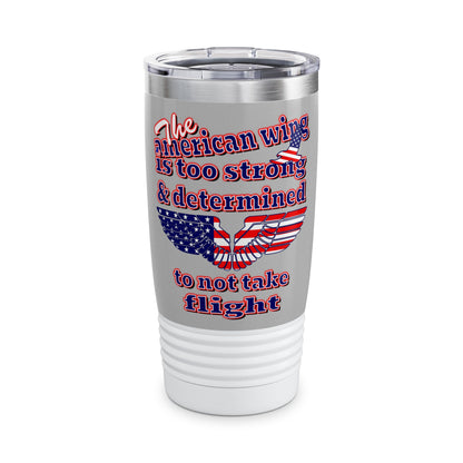 american wing - Ringneck Tumbler, 20oz (light grey)