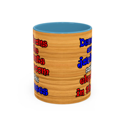 donkeys and elephants - Accent Mug (butterscotch wood finish)