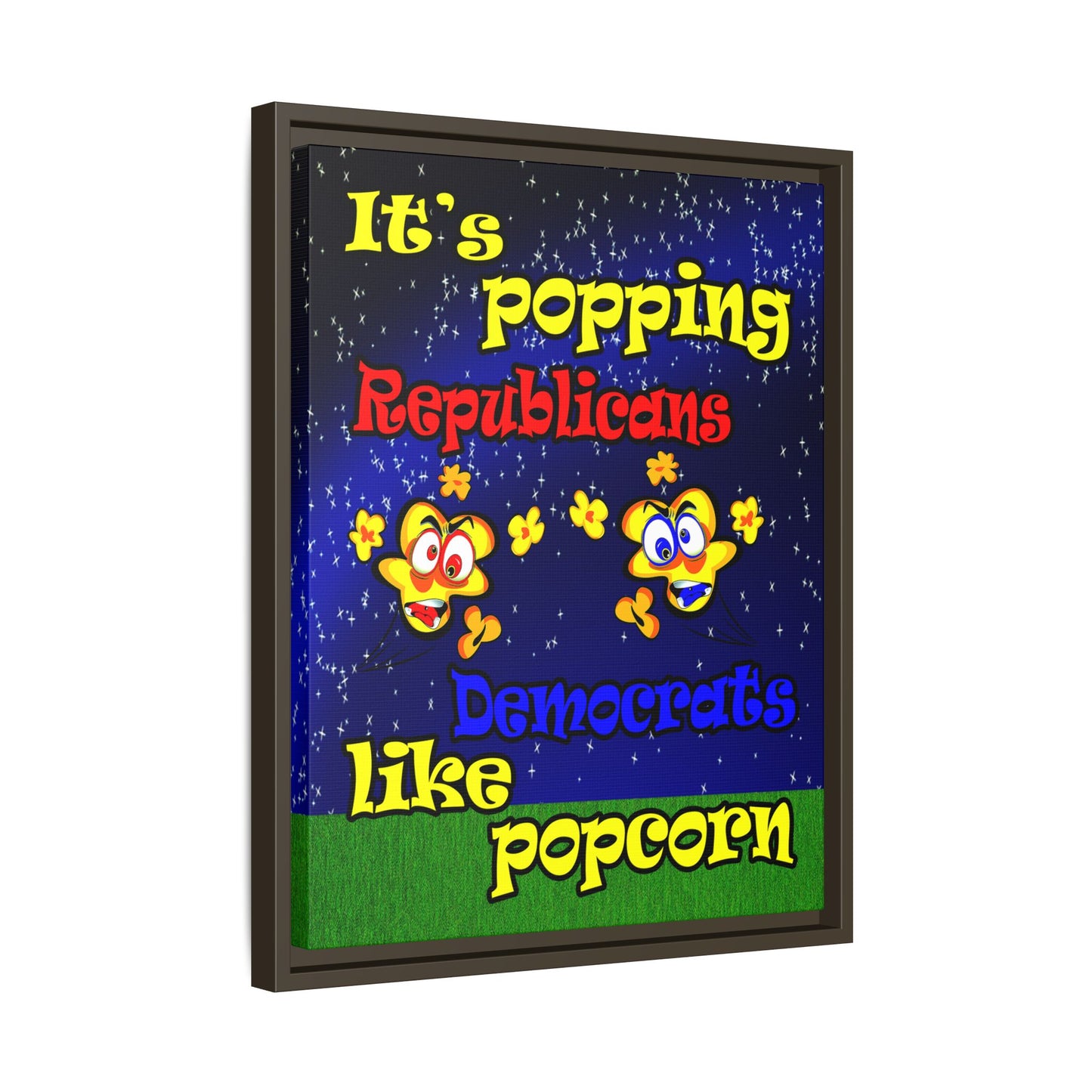 popping like popcorn - framed canvas art ('snoops' background)