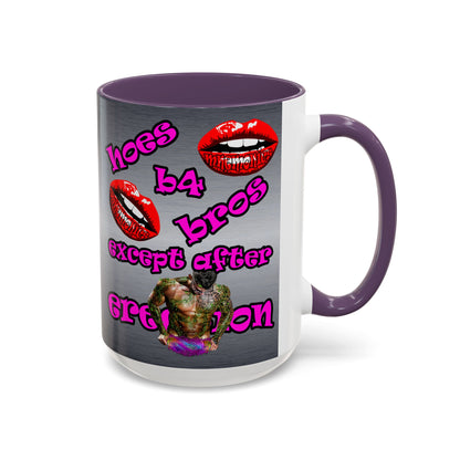 hoes b4 bros - Accent Mug (brushed nickel)