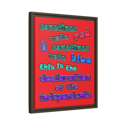 declaration of the independents - framed canvas art (red)