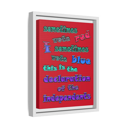 declaration of the independents - framed canvas art (dark red)
