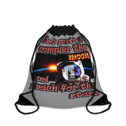 defy conquer reach - Drawstring Bag (grey)