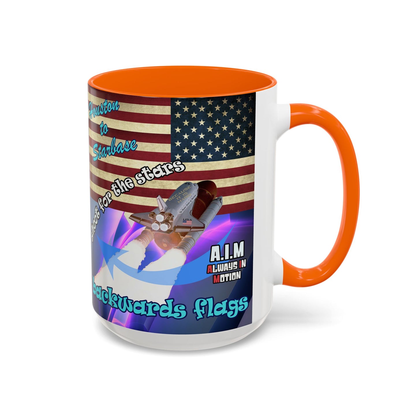shoot for the stars - Accent Mug (grey-pink wave)