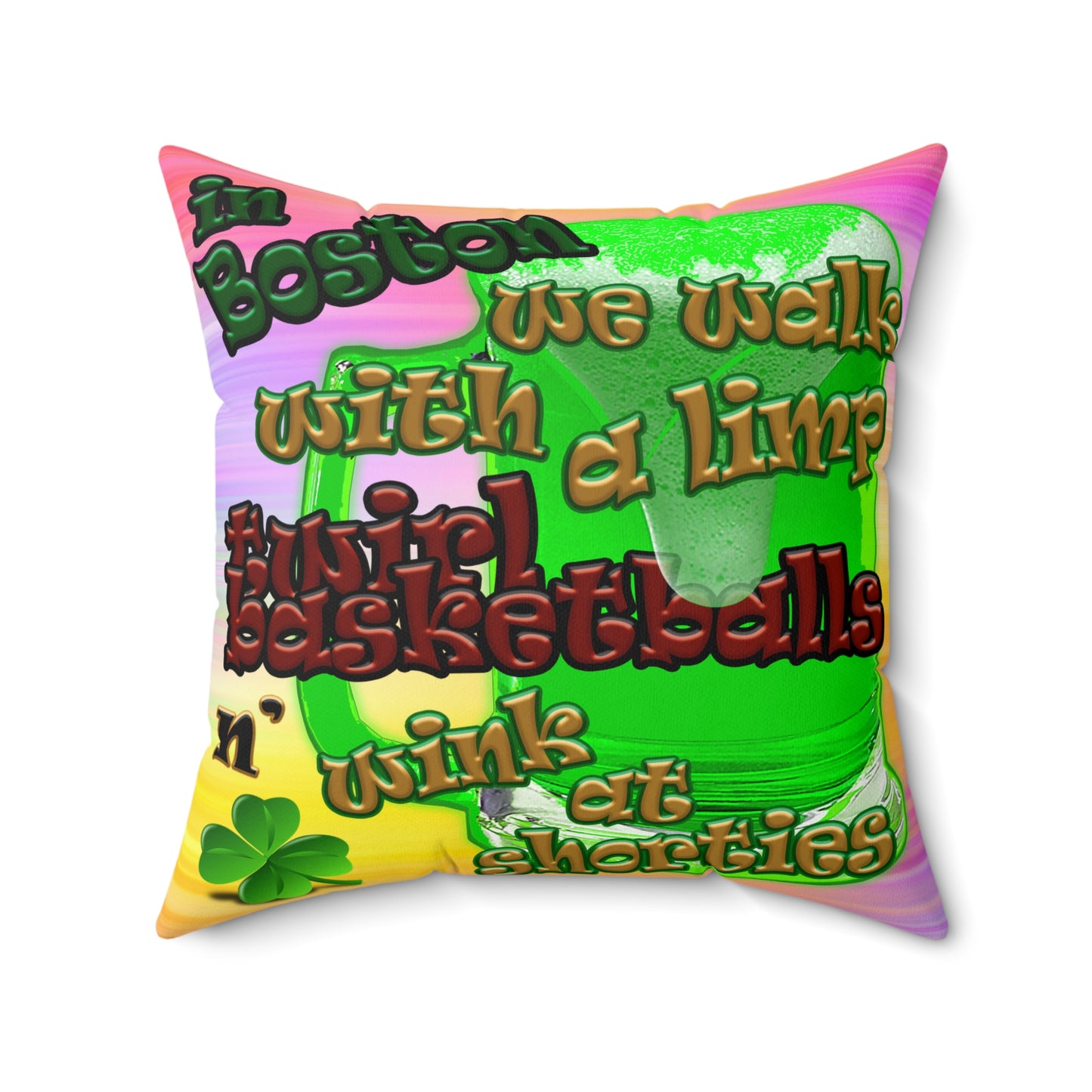 celtics logo - Spun Polyester Square Pillow - (color blur)
