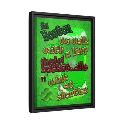celtics logo - framed canvas art (green turf)