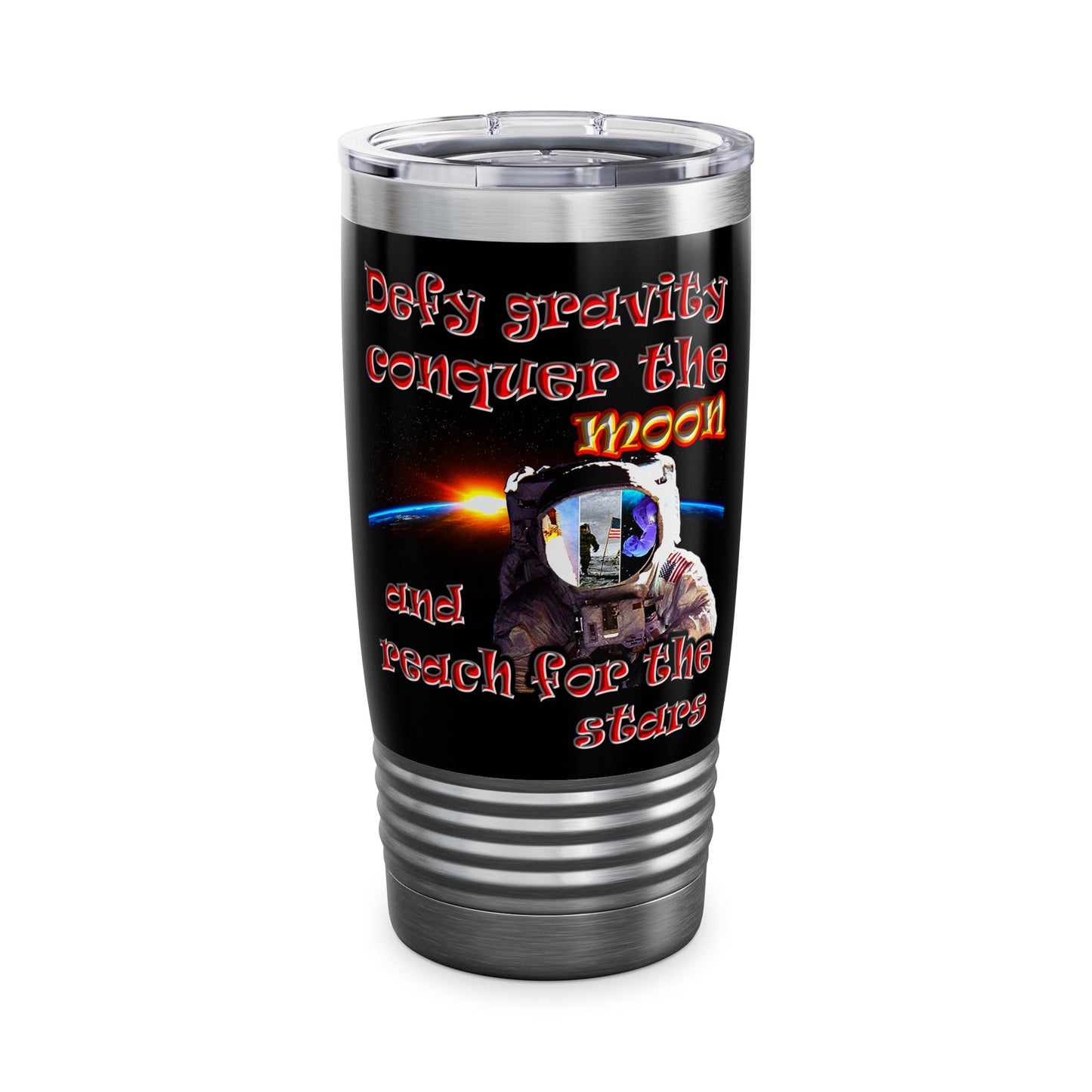 defy conquer reach - Ringneck Tumbler, 20oz (black)