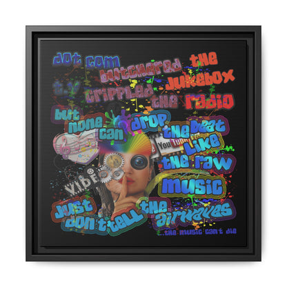 drop the beat - framed canvas art (black)