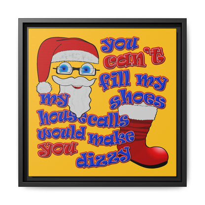 santa's shoes - framed canvas art (yellow)