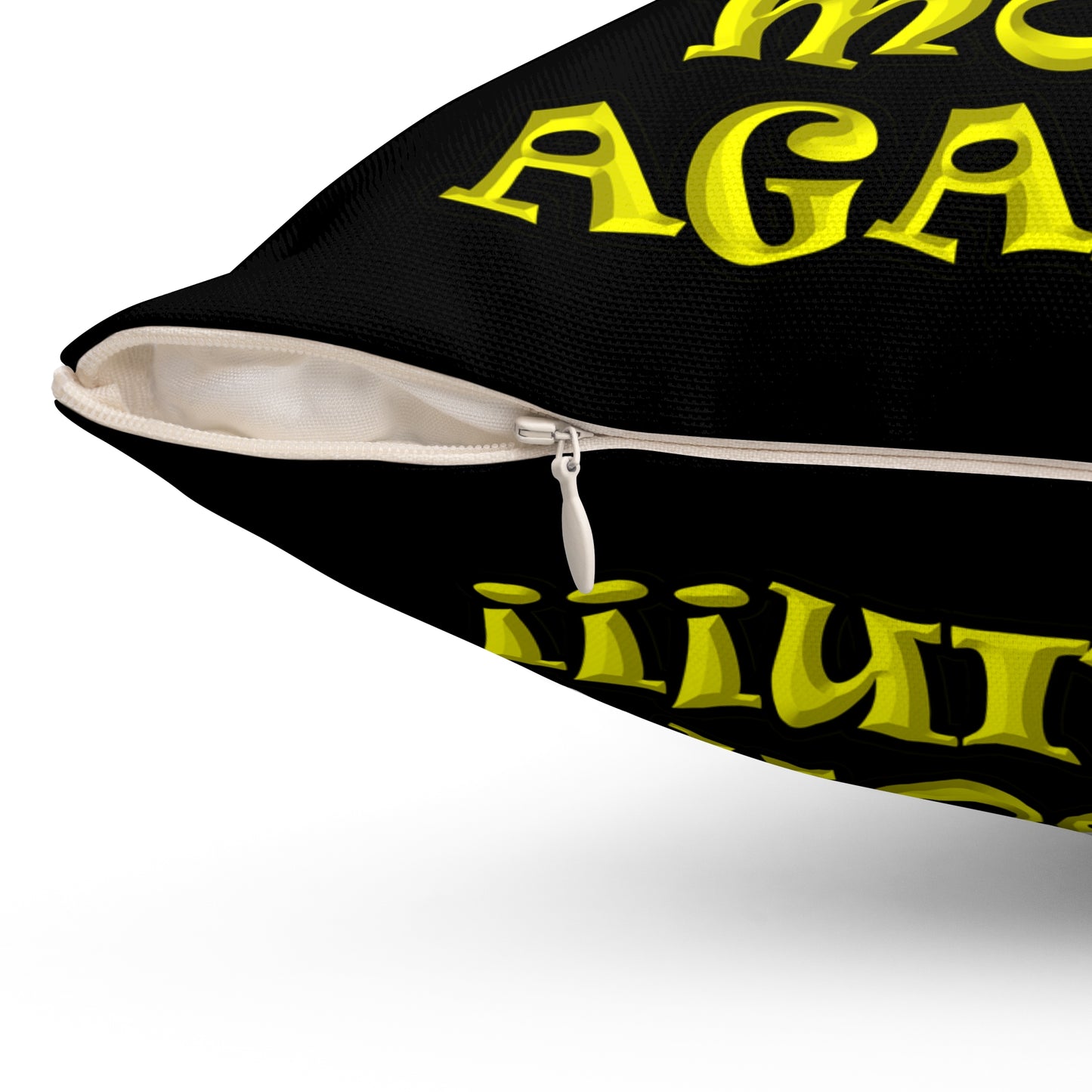 shoot the moon again - Spun Polyester Square Pillow - (black)