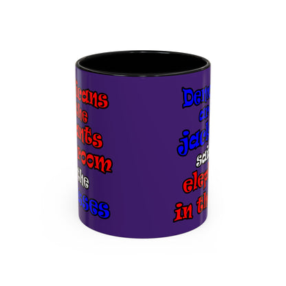 donkeys and elephants - Accent Mug (purple)