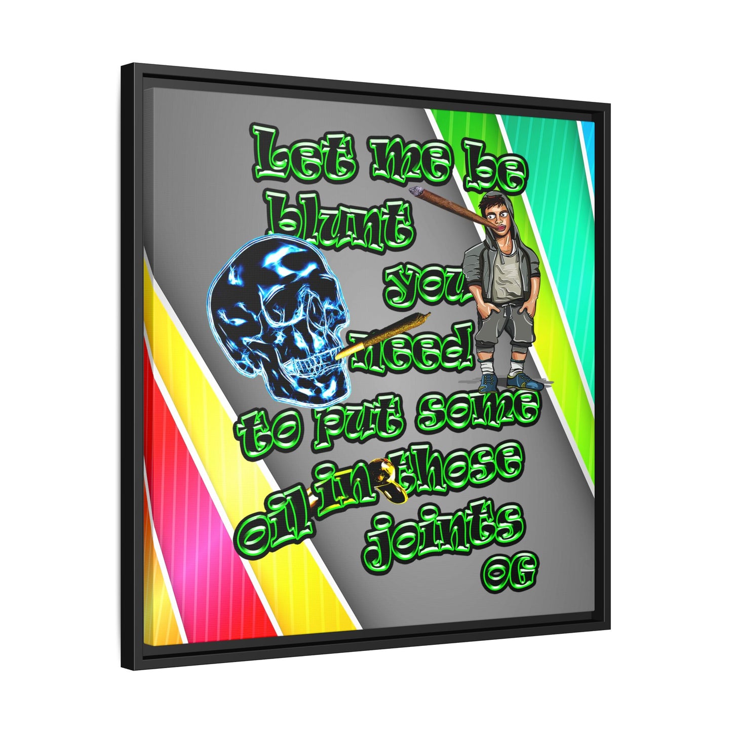 og - framed canvas art (rainbow split)