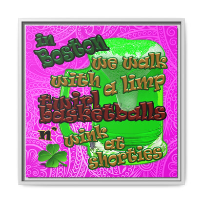 celtics logo - framed canvas art (pink swirl)